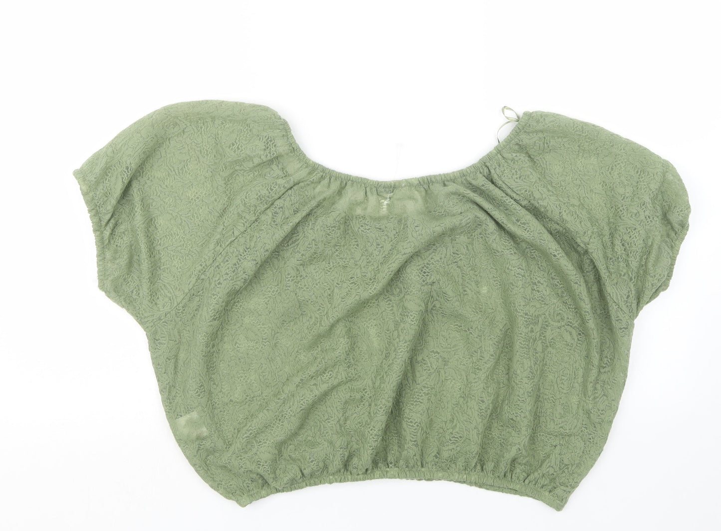 Folia Womens Green   Cropped Blouse Size 16