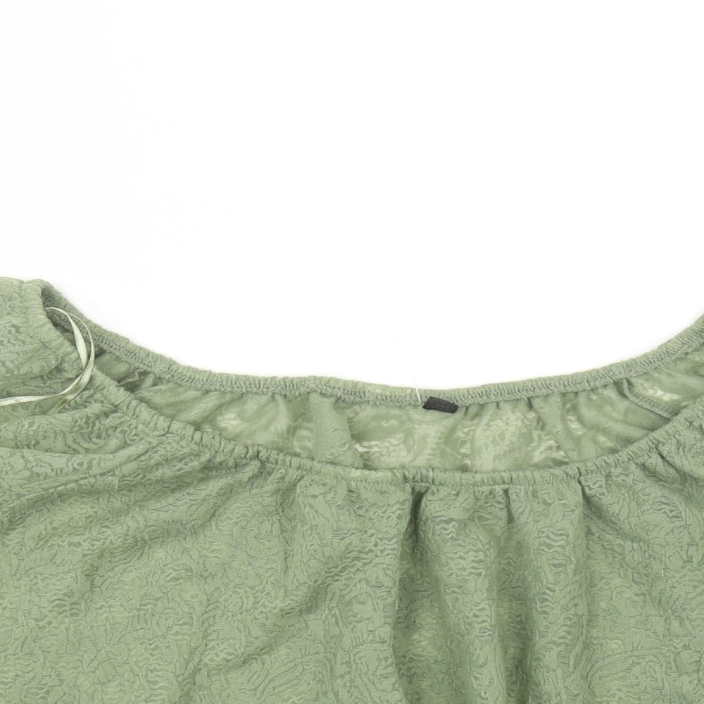 Folia Womens Green   Cropped Blouse Size 16