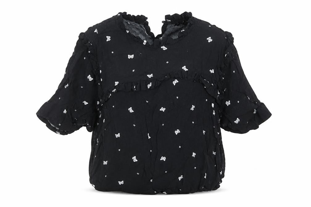 Select Womens Black Geometric  Basic Blouse Size 8