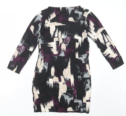 Next Womens Black Geometric Knit Pullover Jumper Size 6