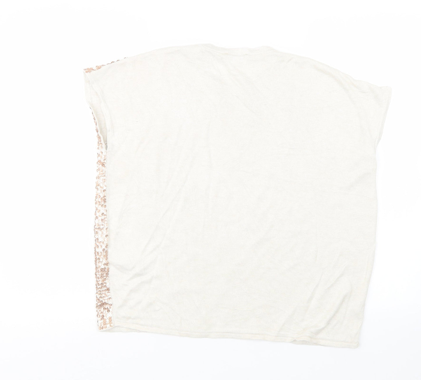 Warehouse Womens Beige   Basic T-Shirt Size 14