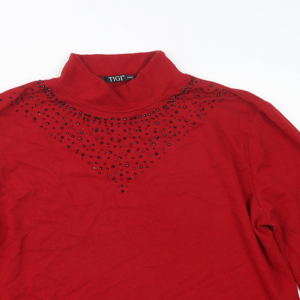 TIGI Womens Red   Pullover Jumper Size 18