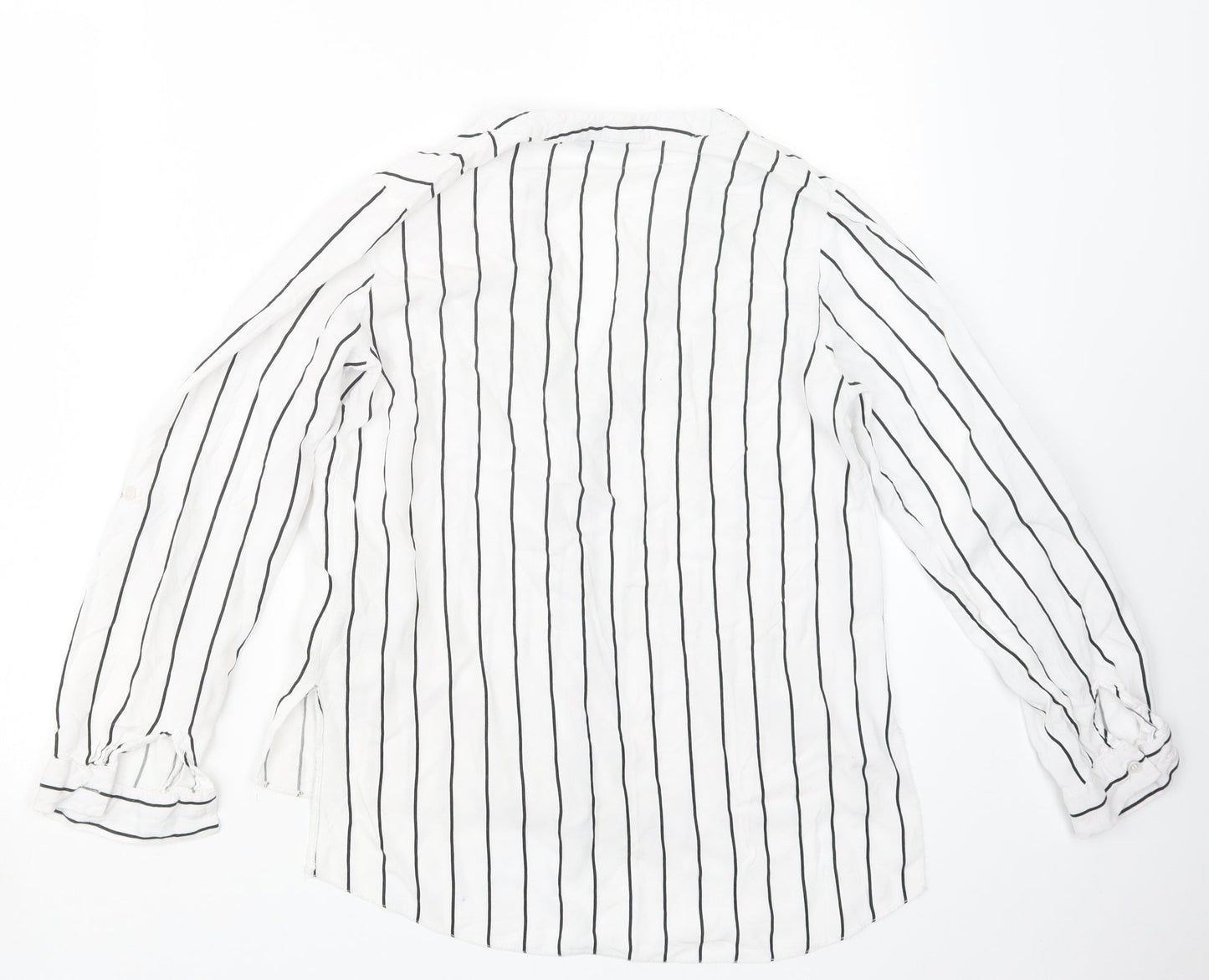 New Look Womens Black Striped  Basic Button-Up Size 6