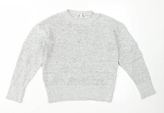 Topshop Womens Grey  Knit Pullover Jumper Size S