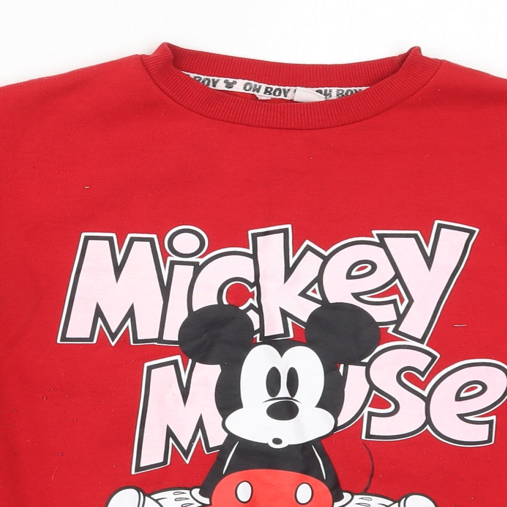 Primark Womens Red   Pullover Sweatshirt Size 6  - Mickey Mouse