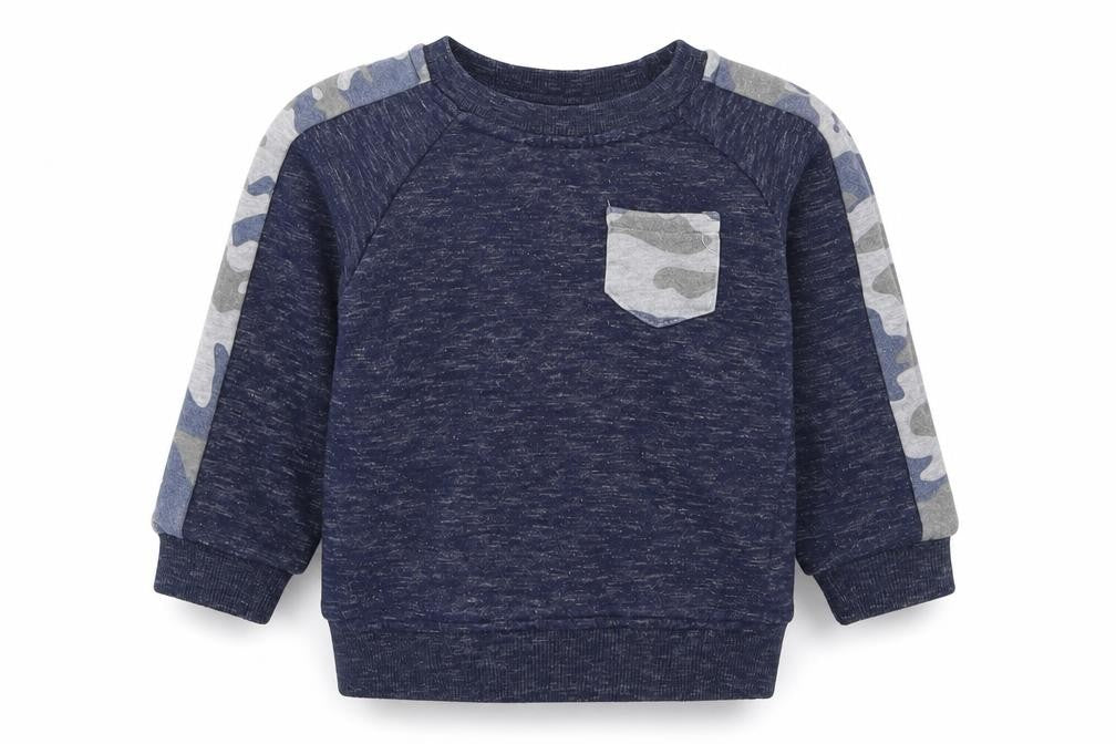 Primark Boys Blue Camouflage  Pullover Sweatshirt Size 2-3 Years