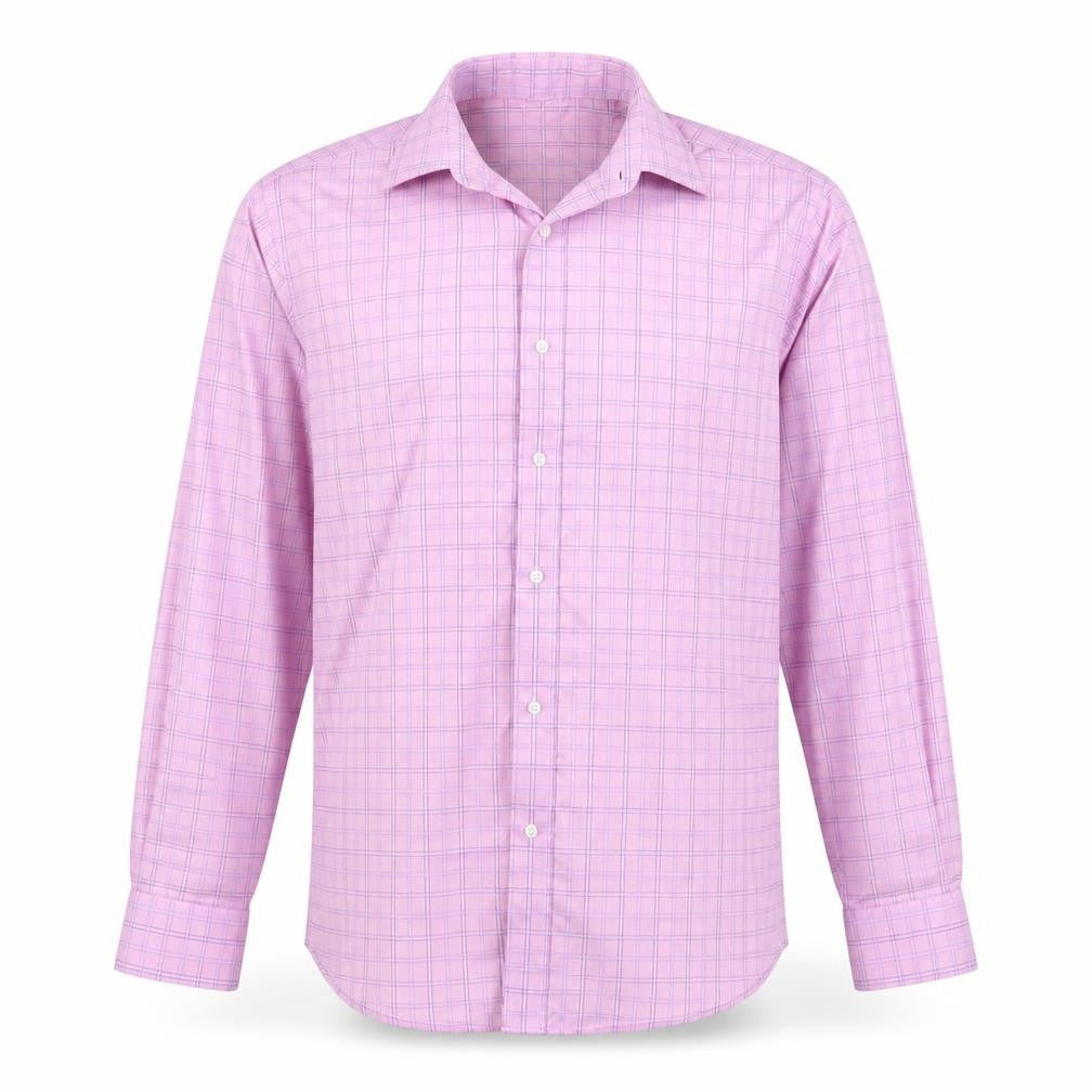 Zona Mens Pink Check   Button-Up Size 15.5