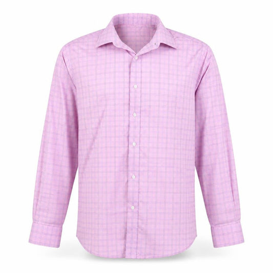 Zona Mens Pink Check   Button-Up Size 15.5