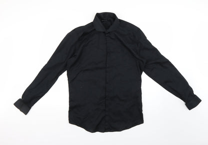 Cedarwood State Womens Black Basic Button-Up Size 16