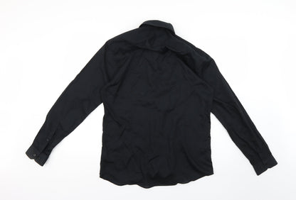 Cedarwood State Womens Black Basic Button-Up Size 16