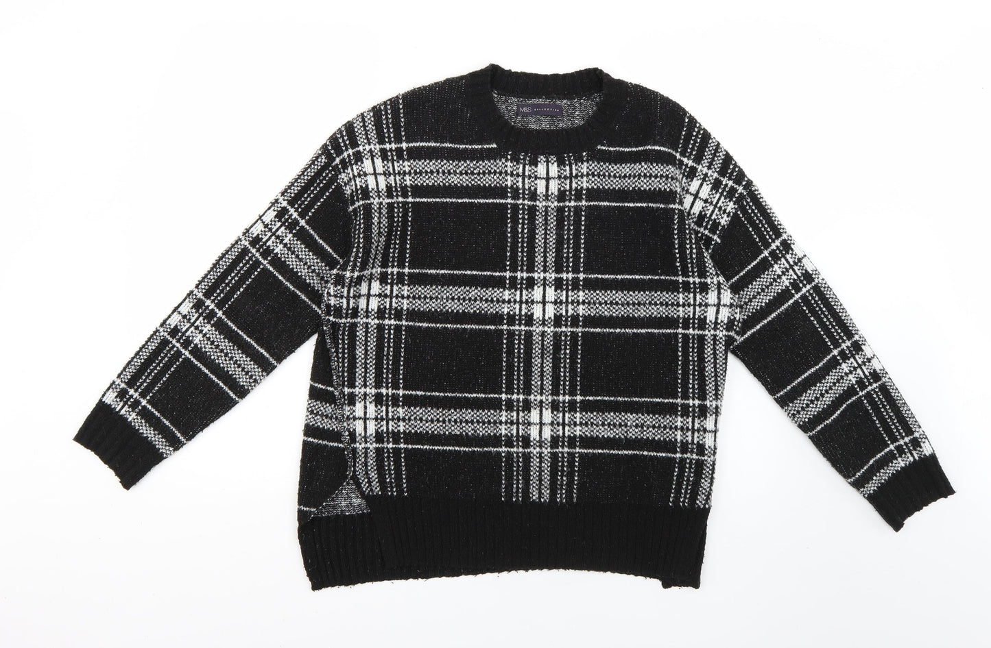 Marks and Spencer Womens Multicoloured Check  Pullover Jumper Size M
