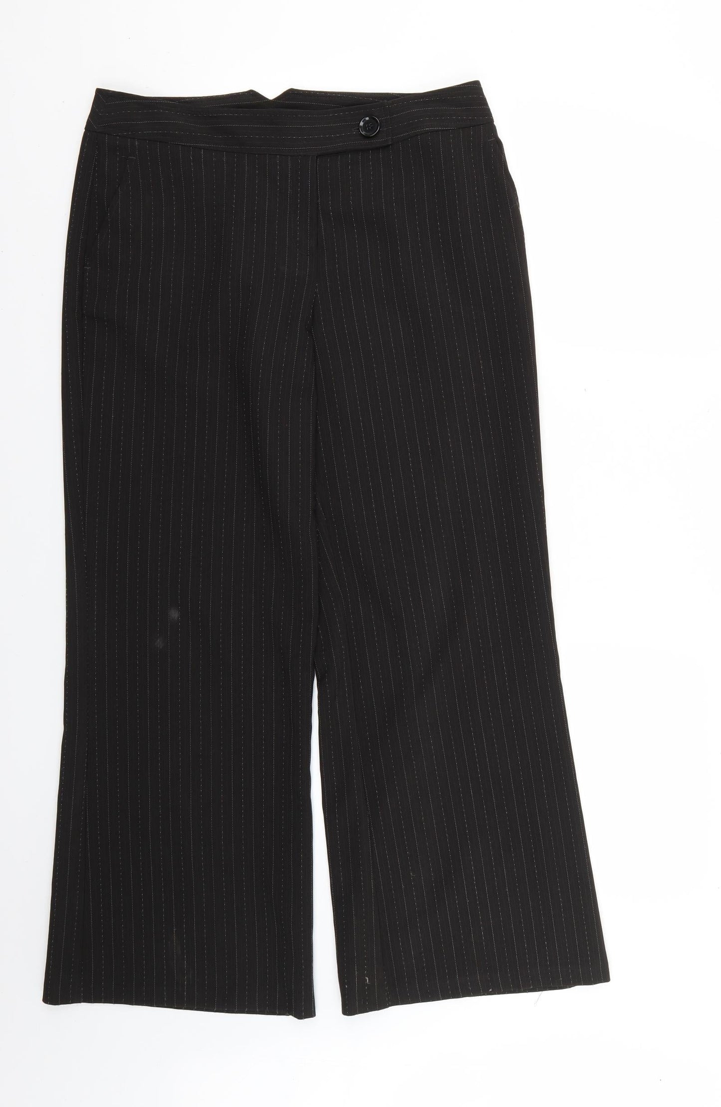 evie Womens Black Striped  Trousers  Size 12 L27 in