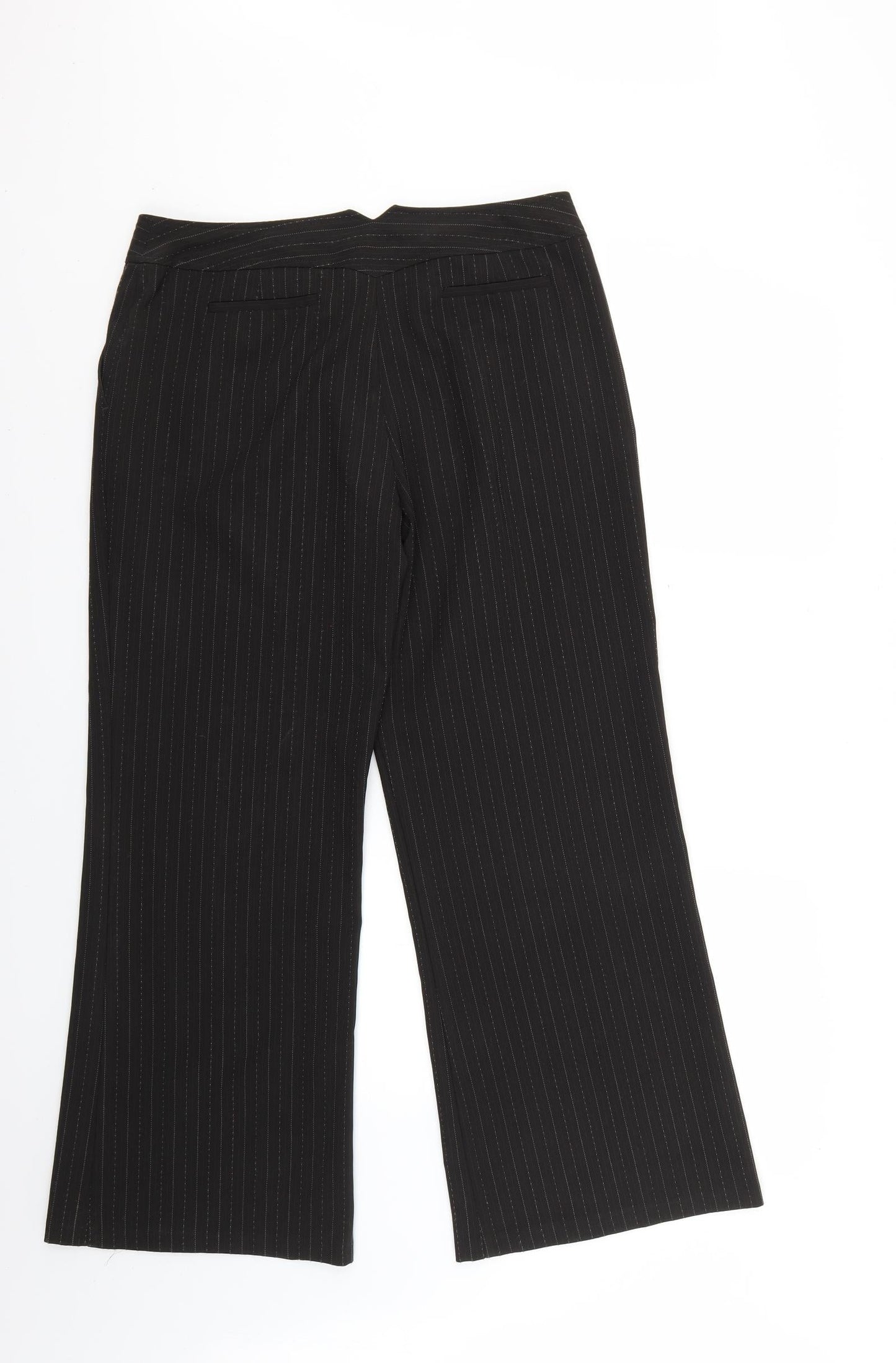 evie Womens Black Striped  Trousers  Size 12 L27 in