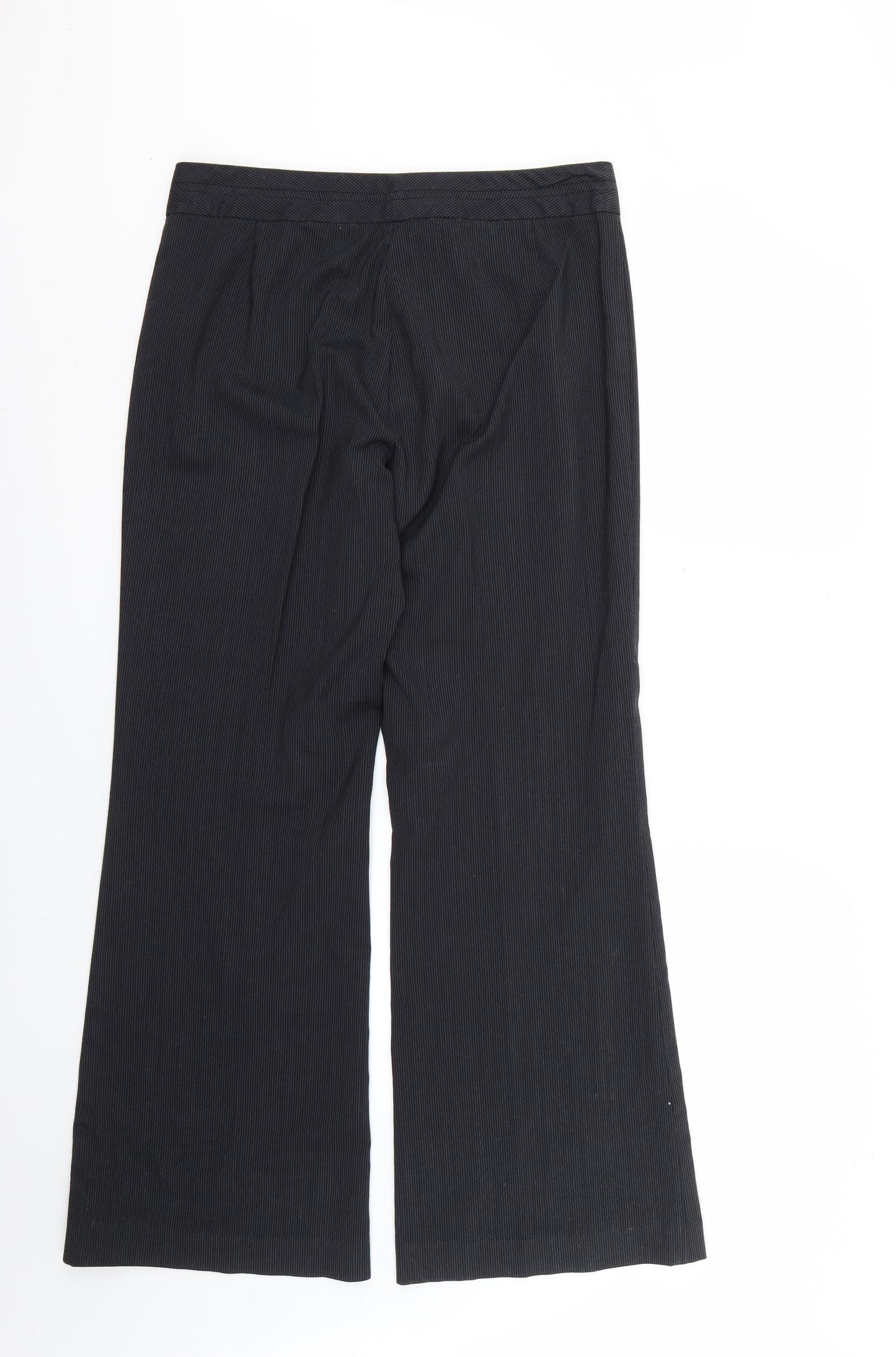 NEXT Womens Black Striped  Trousers  Size 12 L26 in