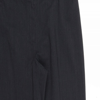 Next Womens Black Striped  Trousers  Size 12 L26 in