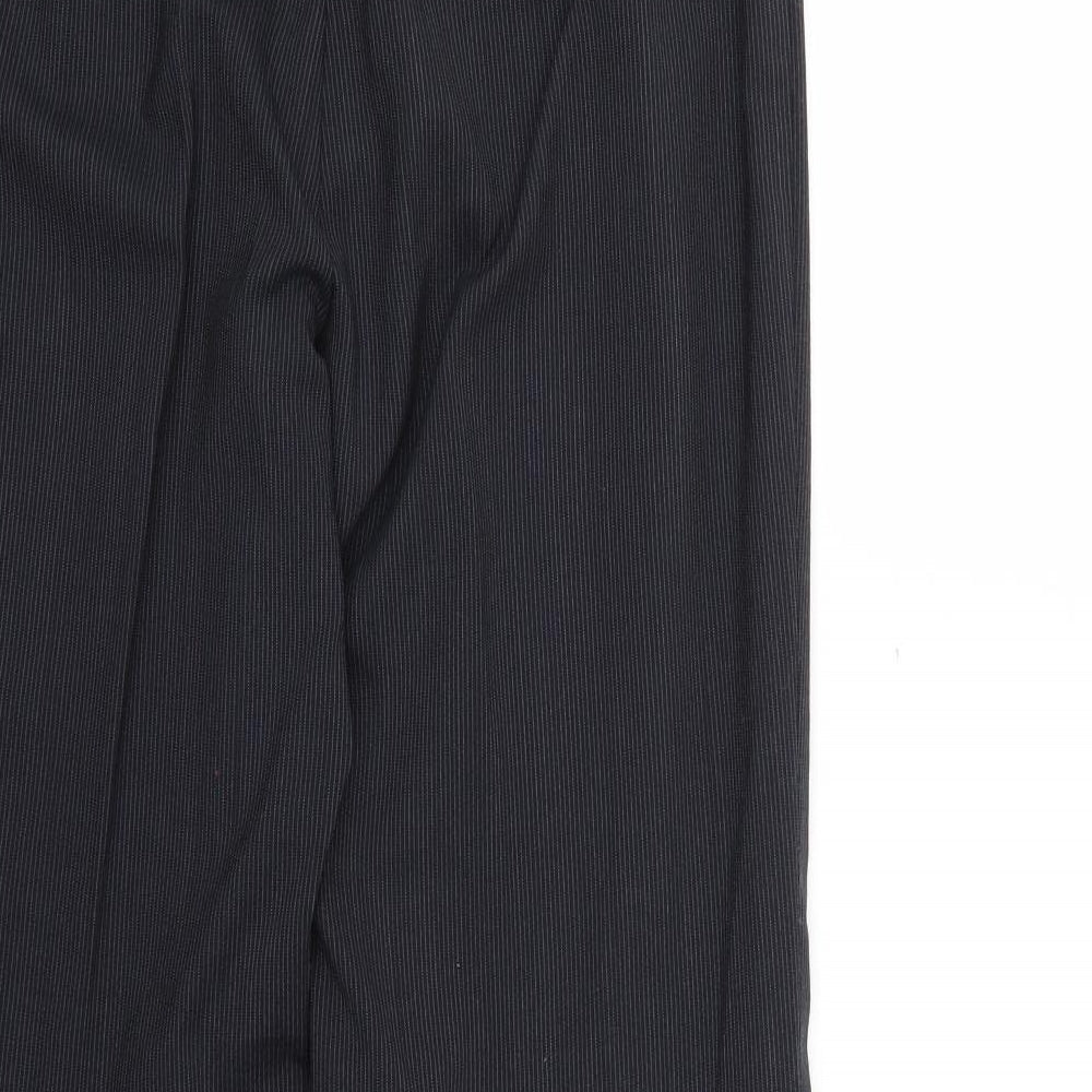 NEXT Womens Black Striped  Trousers  Size 12 L26 in