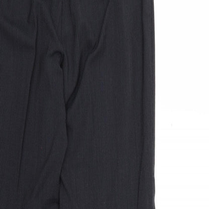 Next Womens Black Striped  Trousers  Size 12 L26 in