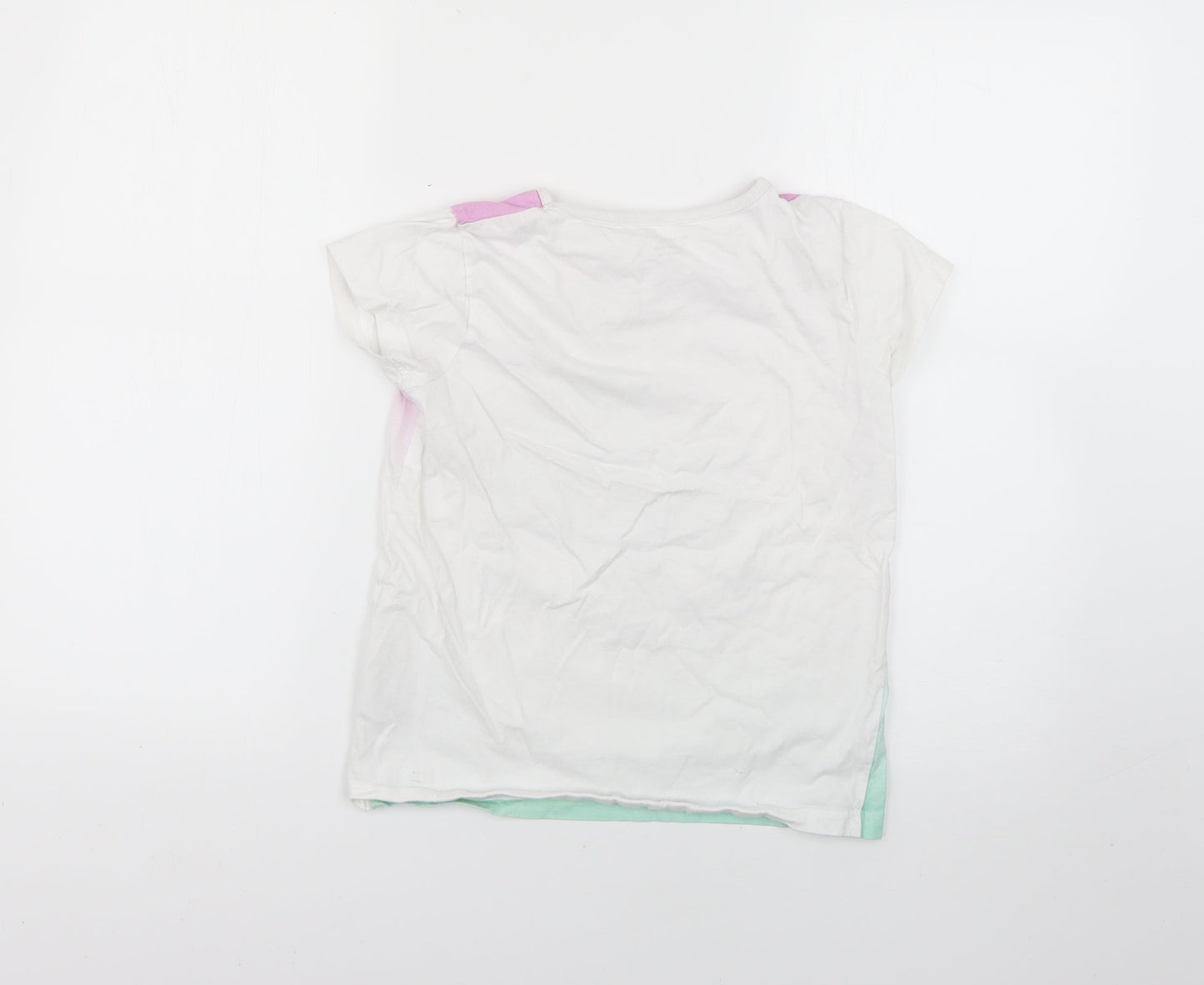 Primark Girls Multicoloured Geometric  Basic T-Shirt Size 9-10 Years