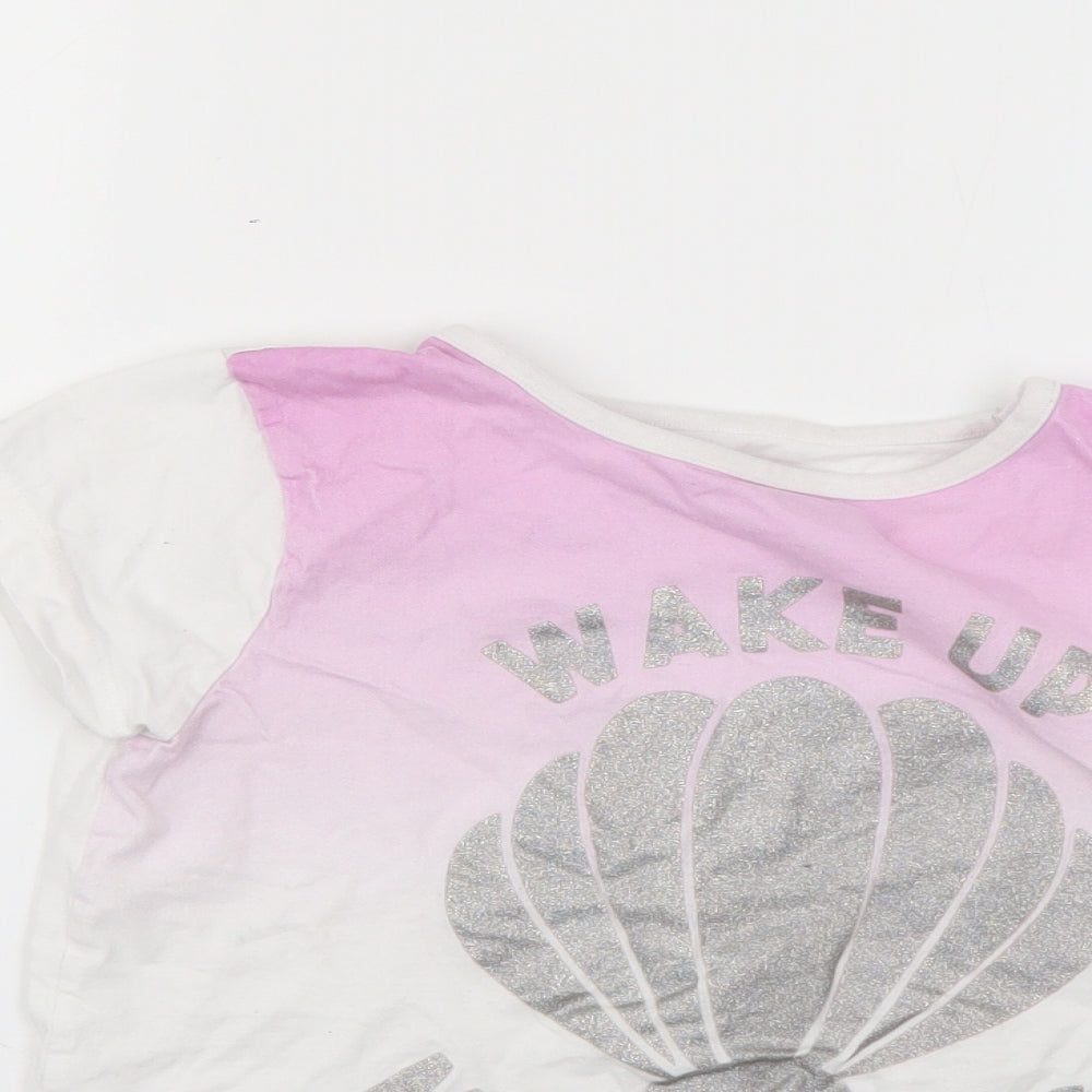 Primark Girls Multicoloured Geometric  Basic T-Shirt Size 9-10 Years