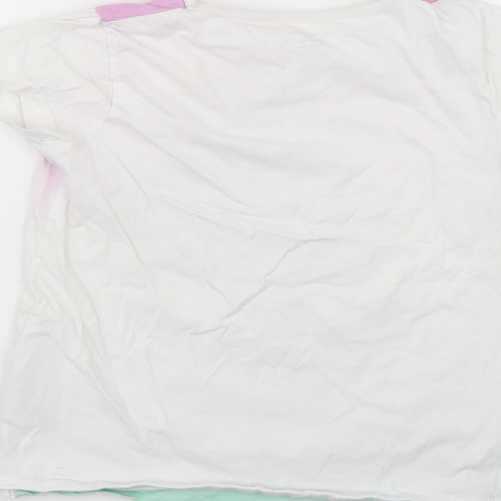 Primark Girls Multicoloured Geometric  Basic T-Shirt Size 9-10 Years