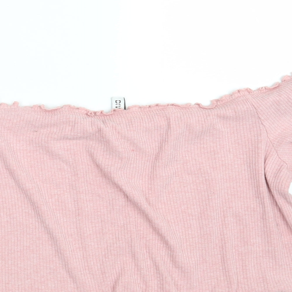 H&M Womens Pink   Cropped Blouse Size L