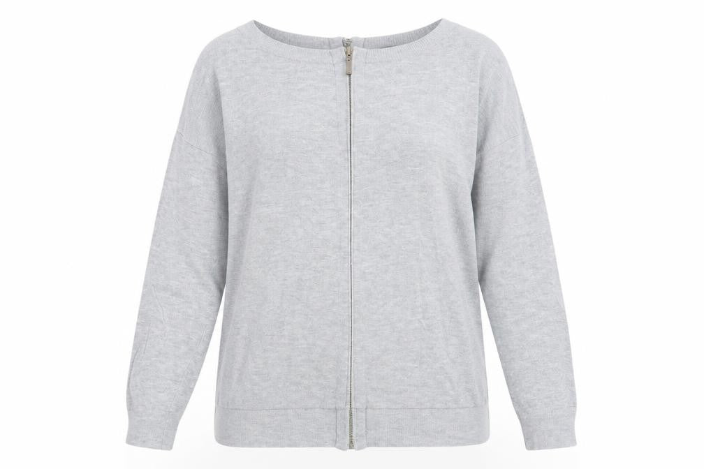 South Womens Grey  Knit Full Zip Jumper Size 16