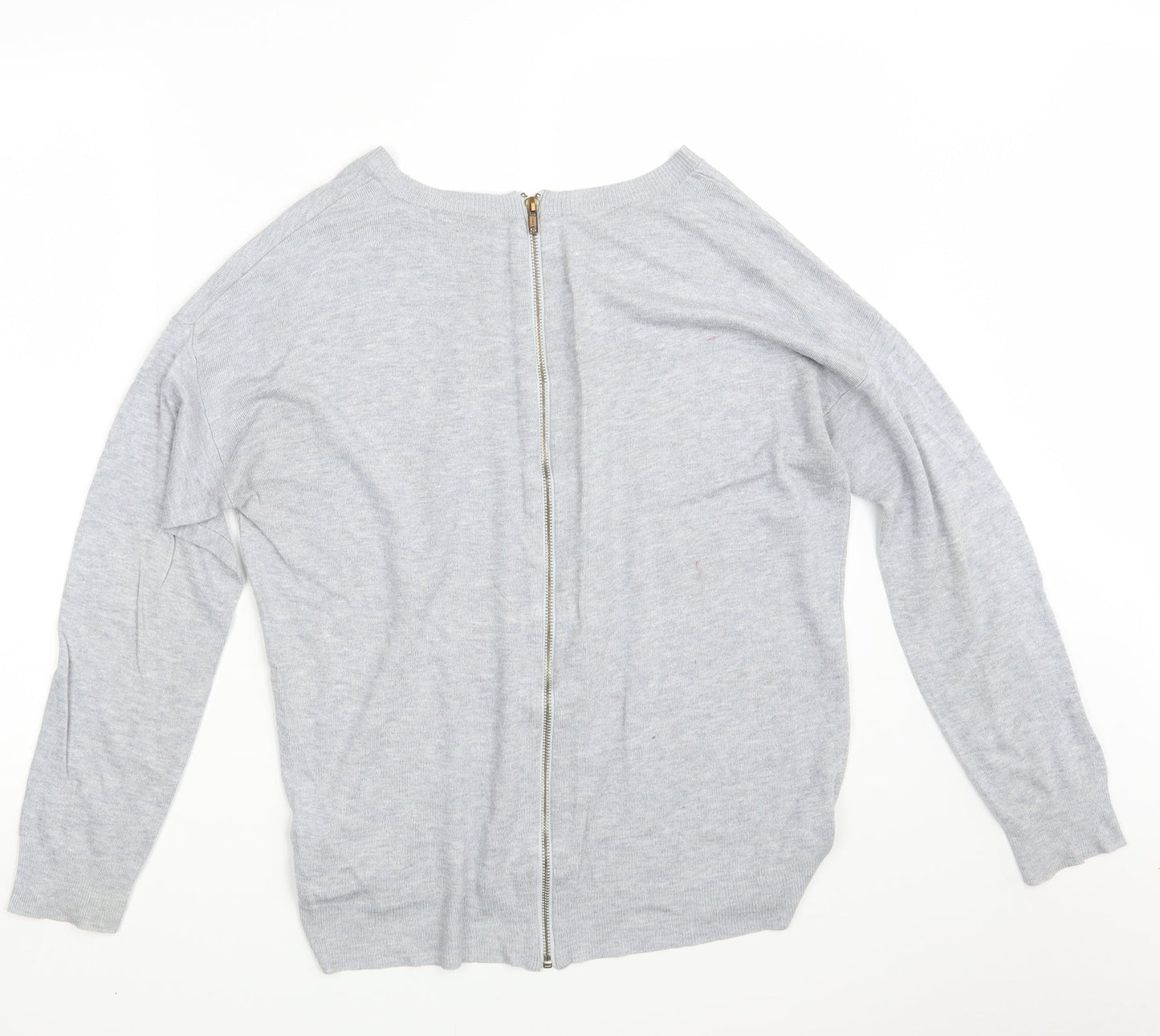 South Womens Grey  Knit Full Zip Jumper Size 16