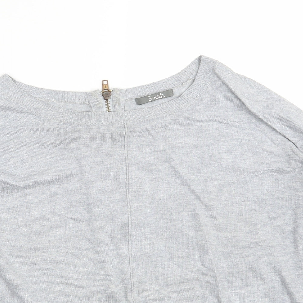 South Womens Grey  Knit Full Zip Jumper Size 16