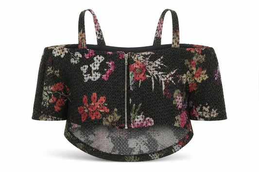 River Island Womens Black Floral  Basic Blouse Size 12