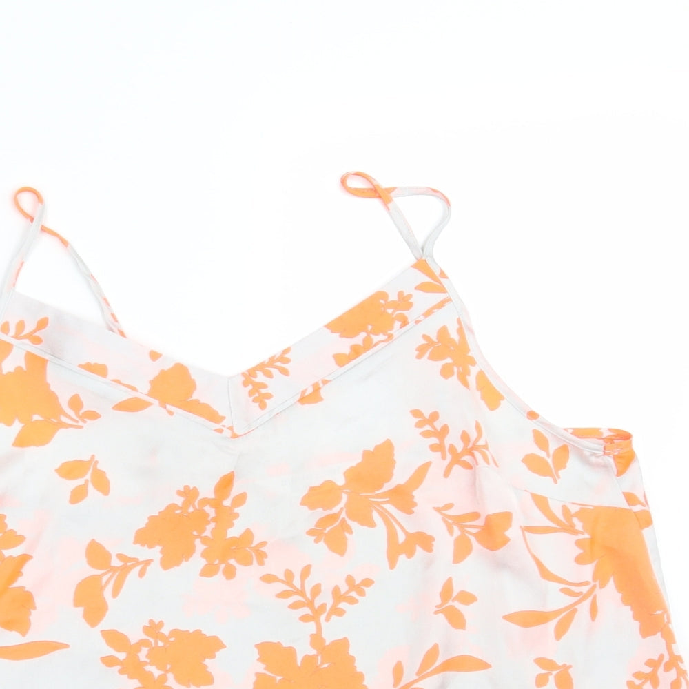 Secret Possessions Womens Silver Floral  Camisole Tank Size 10