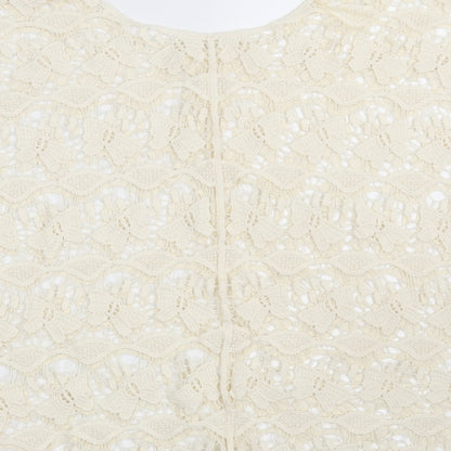 Tu Womens Ivory Floral Knit Wrap Jumper One Size