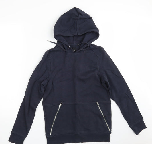 River Island Mens Blue   Pullover Hoodie Size S