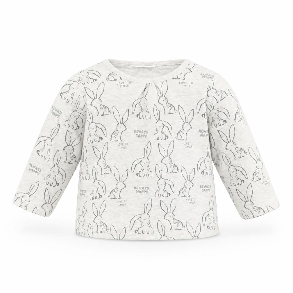 Nutmeg  Girls Grey Spotted  Basic T-Shirt Size 0-3 Months