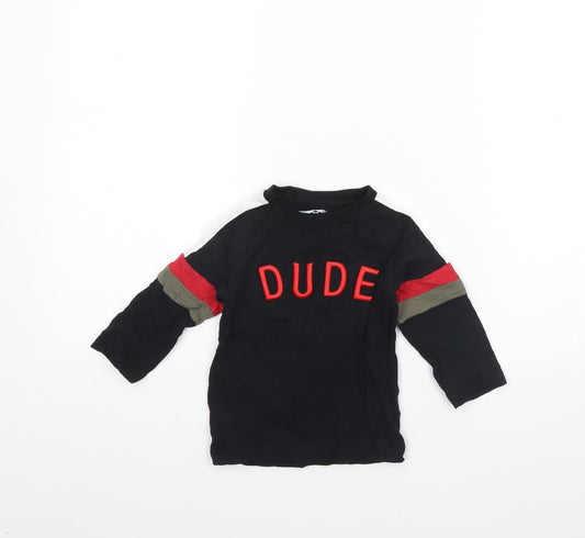 Nutmeg Girls Black   Basic T-Shirt Size 12 Months  - DUDE