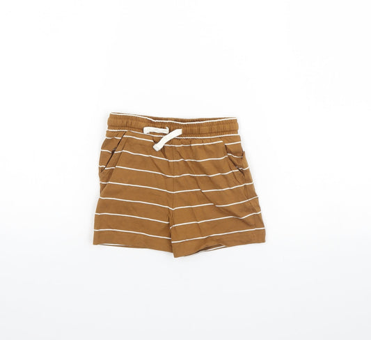TU Girls Brown Striped  Sweat Shorts Size 2 Years