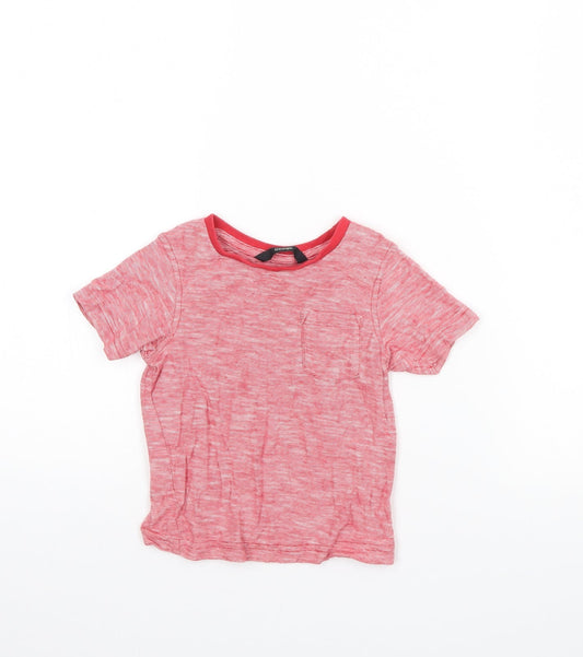 George Girls Red Herringbone  Basic T-Shirt Size 12 Months