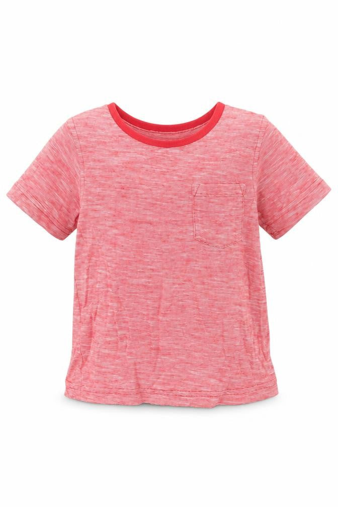 George Girls Red Herringbone  Basic T-Shirt Size 12 Months
