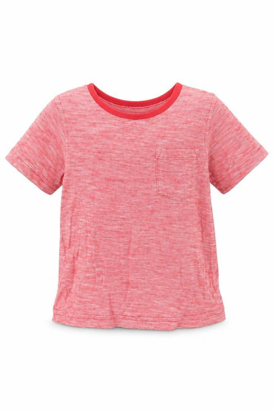 George Girls Red Herringbone  Basic T-Shirt Size 12 Months