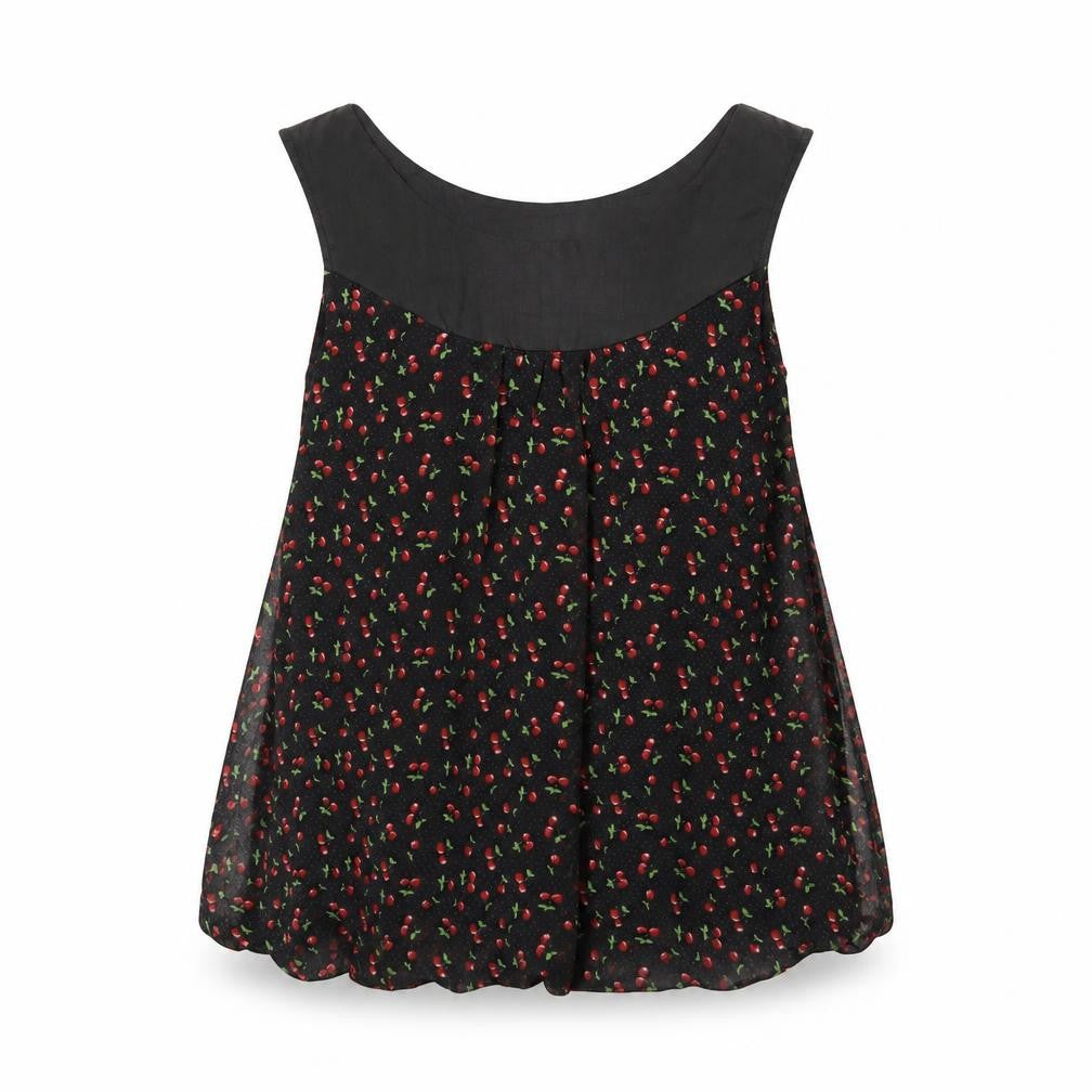 Tsega Womens Black Floral  Basic Tank Size S