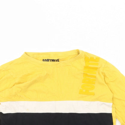 Preloved Fortnite Boys Yellow   Basic T-Shirt Size M  - Fortnite - Detail