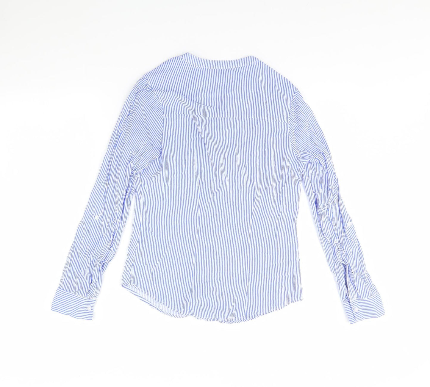 Atmosphere Womens Blue Striped  Basic Button-Up Size 8