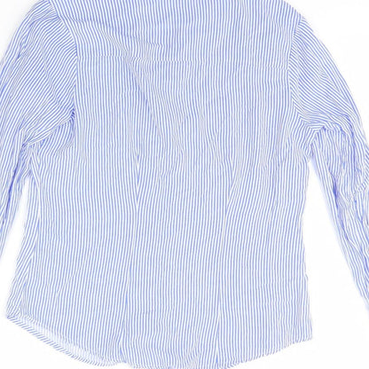 Preloved Atmosphere Womens Blue Striped  Basic Button-Up Size 8 - Label