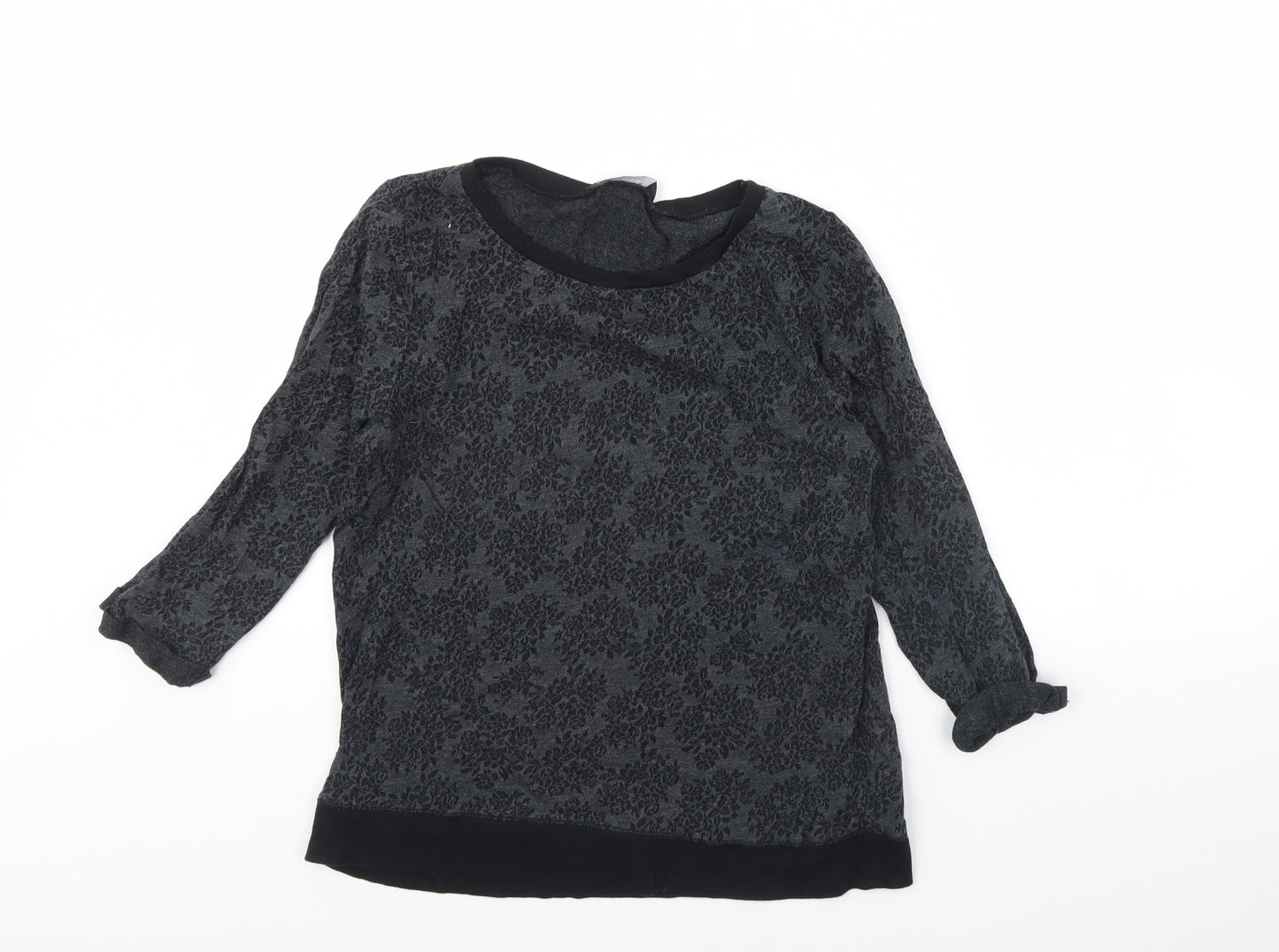 Dorothy Perkins Womens Grey Floral  Pullover Jumper Size 14