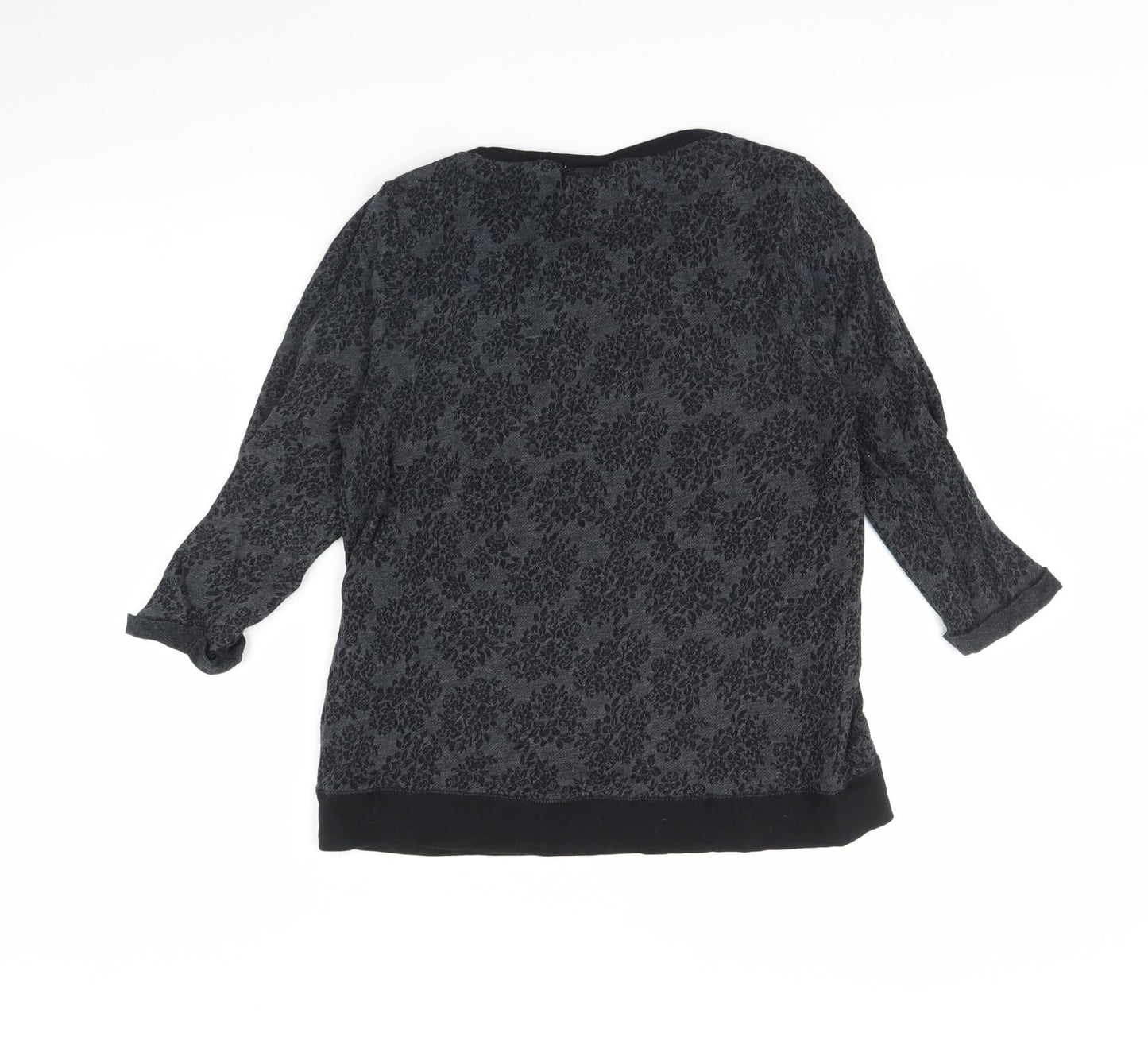 Dorothy Perkins Womens Grey Floral  Pullover Jumper Size 14