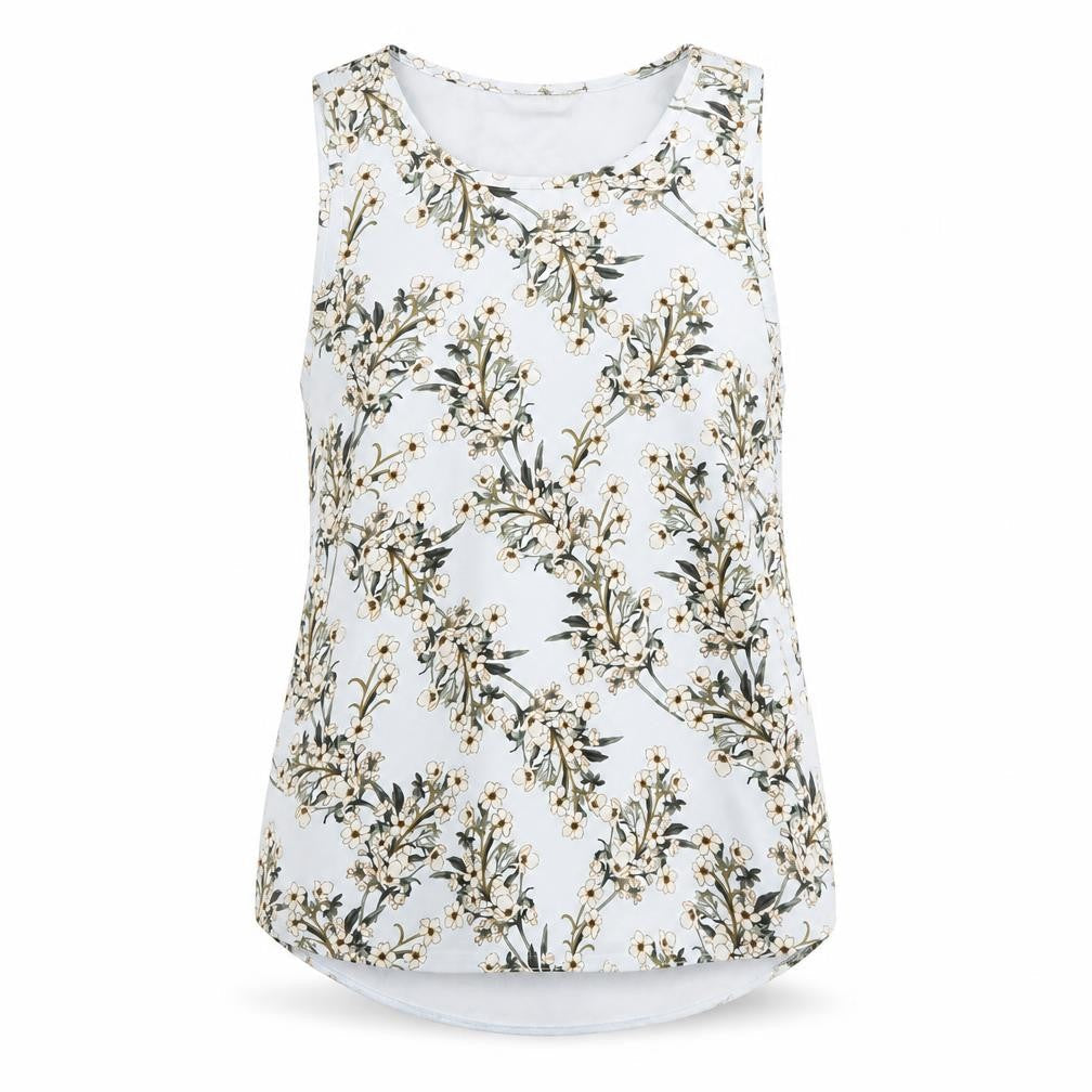 Miss Selfridge Womens Green Floral  Basic Tank Size 10