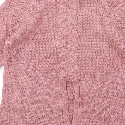 Peacocks Womens Pink  Knit Pullover Jumper Size M  - OPEN BACK