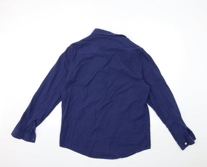 Topman Mens Blue    Button-Up Size L