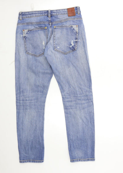 Preloved Zara Womens Blue  Denim Mom Jeans Size 4 L27 in - Back