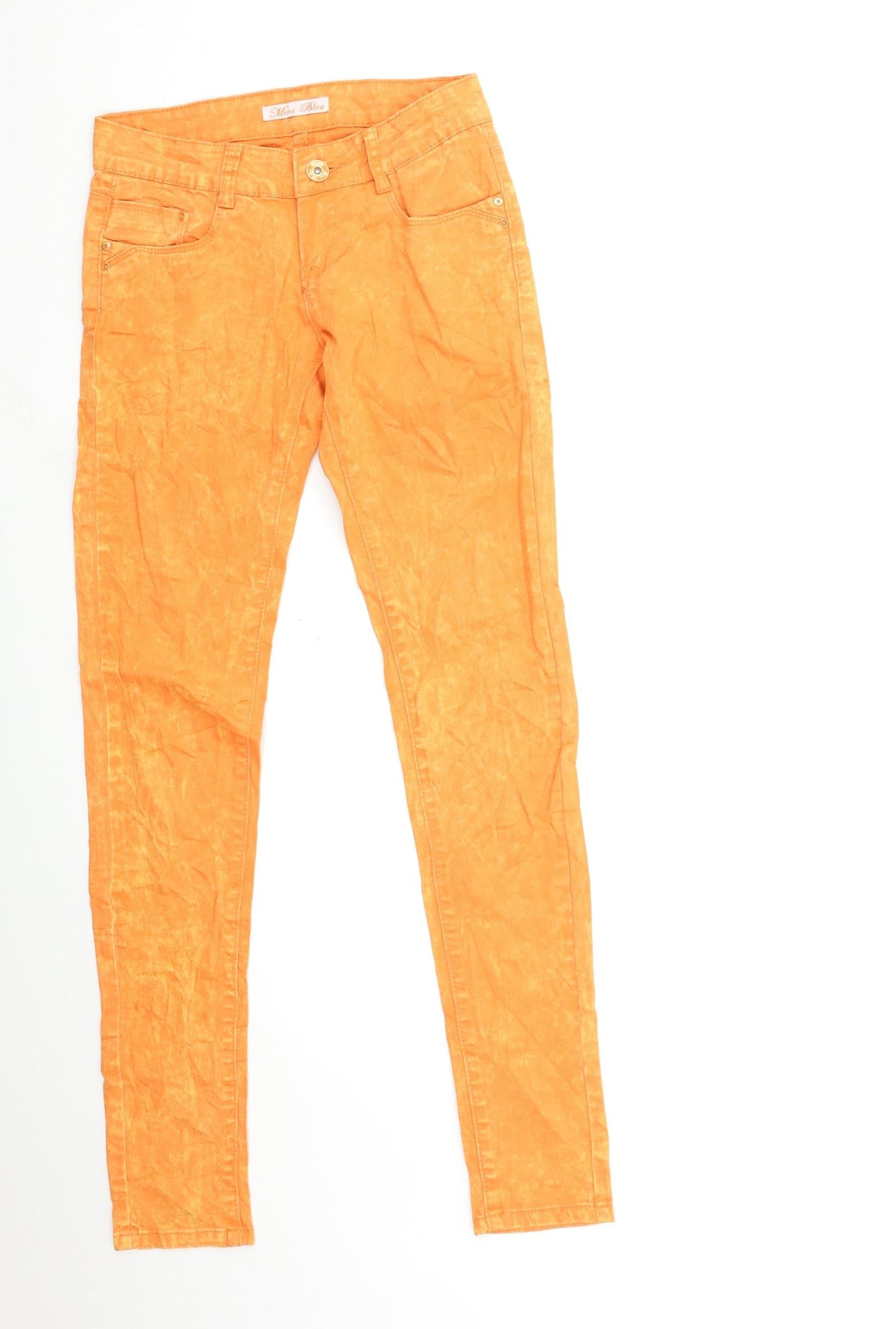 Mini Bleu Womens Orange  Denim Skinny Jeans Size 26 in L32 in