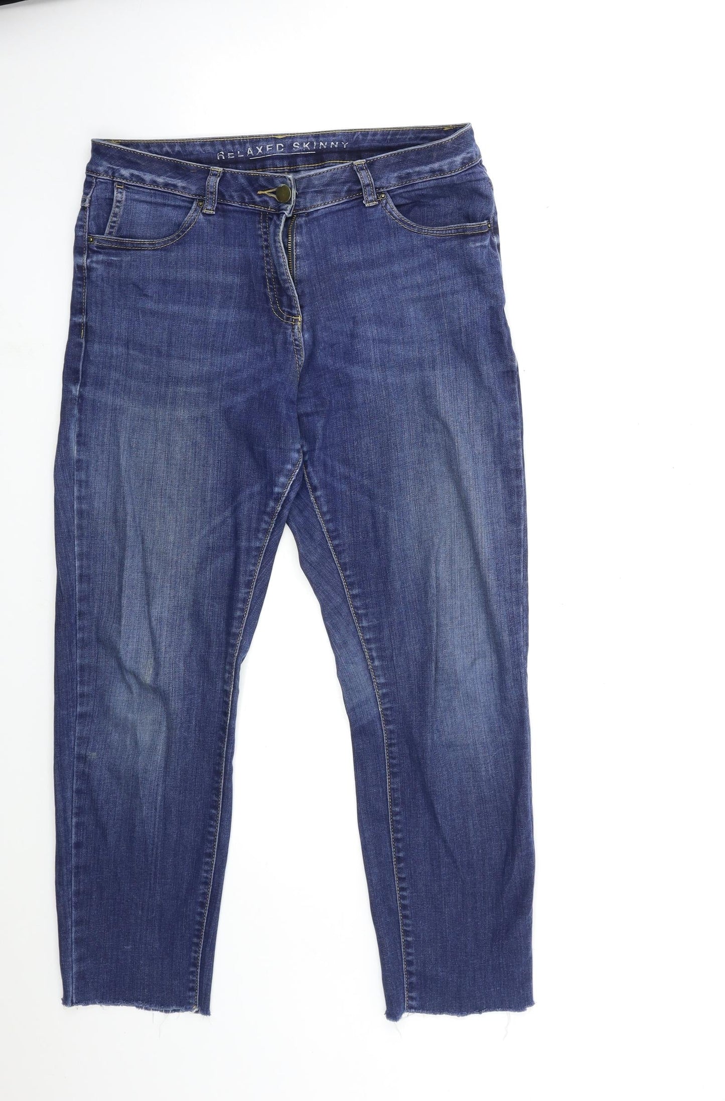 Marks and Spencer Womens Blue  Denim Straight Jeans Size 10 L26 in
